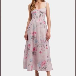 ADALINE CORSET MIDI DRESS IN GARDEN FL